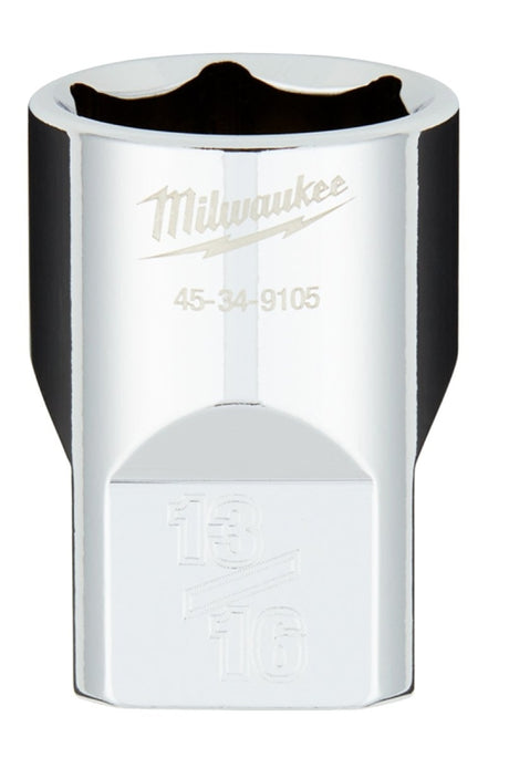 Milwaukee 45-34-9105 Socket, 13/16 in Socket, 1/2 in Drive, 6-Point, Chrome Vanadium Steel, Chrome-Plated