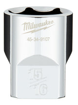 Milwaukee 45-34-9107 Socket, 15/16 in Socket, Standard Socket, 1-1/4 in OAL, 1/2 in Drive, 6-Point, Chrome