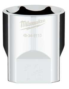 Milwaukee 45-34-9110 Socket, 1-1/8 in Socket, 1/2 in Drive, 6-Point, Chrome Vanadium Steel, Chrome