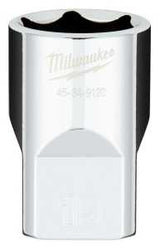 Milwaukee 45-34-9120 Socket, 19 mm Socket, 1/2 in Drive, 6-Point, Chrome Vanadium Steel, Chrome