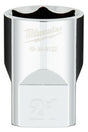 Milwaukee 45-34-9122 Socket, 21 mm Socket, 1/2 in Drive, 6-Point, Chrome Vanadium Steel, Chrome-Plated