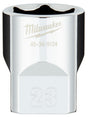 Milwaukee 45-34-9124 Socket, 23 mm Socket, 1/2 in Drive, 6-Point, Chrome Vanadium Steel, Chrome-Plated