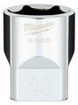 Milwaukee 45-34-9125 Socket, 24 mm Socket, 1/2 in Drive, 6-Point, Chrome Vanadium Steel, Chrome-Plated