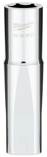 Milwaukee 45-34-9127 Socket, 9/16 in Socket, Deep Socket, 1.02 in OAL, 1/2 in Drive, 6-Point, Chrome Vanadium Steel