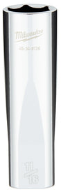 Milwaukee 45-34-9129 Deep Socket, 11/16 in Socket, 1/2 in Drive, 6-Point, Chrome Vanadium Steel, Chrome-Plated