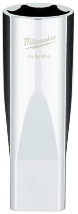 Milwaukee 45-34-9131 Socket, 13/16 in Socket, Deep Socket, 1.17 in OAL, 1/2 in Drive, 6-Point, Chrome Vanadium Steel