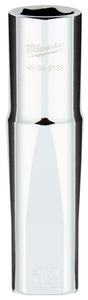 Milwaukee 45-34-9138 Deep Socket, 14 mm Socket, 1/2 in Drive, 6-Point, Chrome Vanadium Steel, Chrome-Plated