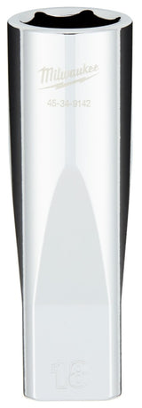 Milwaukee 45-34-9142 Socket, 18 mm Socket, Deep Socket, 1/2 in Drive, 6-Point, Chrome Vanadium Steel, Chrome