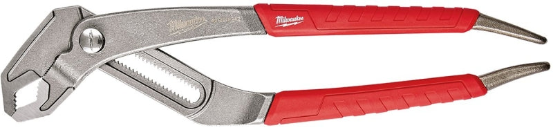 Milwaukee 48-22-6212 V-Jaw Plier, 12 in OAL, 2-3/4 in Jaw Opening, Red Handle, Comfort-Grip Handle, 1/4 in W Jaw