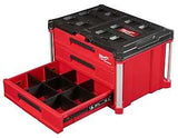 Milwaukee PACKOUT 48-22-8443 Tool Box, 50 lb, Polypropylene, Black/Red, 22.2 in L x 16.3 in W x 14.3 in H Outside