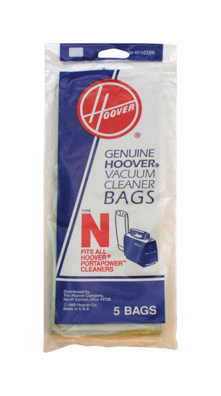 Hoover Vacuum Bag For Hoover PortaPower Cleaners 5 pk Type N