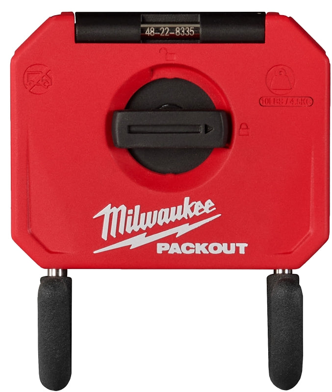 Milwaukee PACKOUT 48-22-8335 Curved Hook, 15 lb Load, 3 in L, 3-1/2 in W, 7 in H, Metal/Polymer, Black/Red