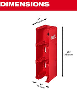 Milwaukee PACKOUT M18 48-22-8339 Battery Rack, 15 lb, 4-Tool Holder, 4 in W, 13 in H, 4 in L, Polymer