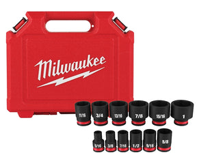 Milwaukee 49-66-7005 SHOCKWAVE Impact Duty Series Standard Socket Set, Steel, Black, Includes: (1) Storage Case