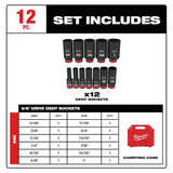 Milwaukee SHOCKWAVE Impact Duty 49-66-7006 Deep Socket Set, Steel, Black