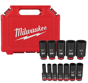 Milwaukee SHOCKWAVE Impact Duty 49-66-7006 Deep Socket Set, Steel, Black