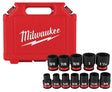 Milwaukee SHOCKWAVE Impact Duty 49-66-7010 Standard Socket Set, Steel, Black