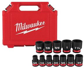 Milwaukee SHOCKWAVE Impact Duty 49-66-7010 Standard Socket Set, Steel, Black