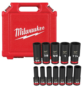 Milwaukee SHOCKWAVE Impact Duty 49-66-7011 Deep Socket Set, Steel, Black