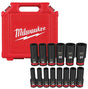 Milwaukee SHOCKWAVE Impact Duty 49-66-7014 Deep Socket Set, Steel, Black