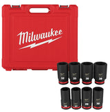 Milwaukee SHOCKWAVE Impact Duty 49-66-7020 Deep Socket Set, Molybdenum Steel, Chrome-Plated, Black