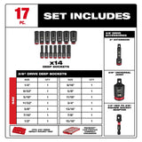 Milwaukee SHOCKWAVE Impact Duty 49-66-6800 Socket Set, Chrome Molybdenum Steel