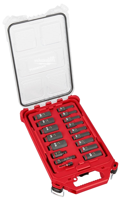 Milwaukee 49-66-6800 SHOCKWAVE Impact Duty Series Socket Set, Includes: Packout Compact Low-Profile Organizer