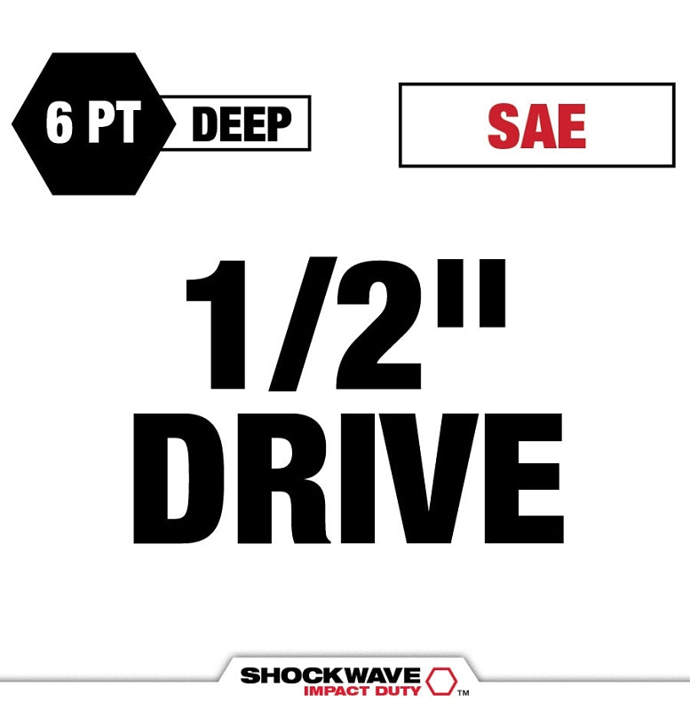 Milwaukee SHOCKWAVE Impact Duty 49-66-6802 Socket Set, Chrome Molybdenum Steel