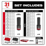 Milwaukee SHOCKWAVE Impact Duty 49-66-6806 Socket Set, Chrome Molybdenum Steel