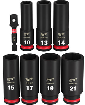 Milwaukee SHOCKWAVE Impact Duty 49-66-7021 Deep Socket Set, Steel, Black