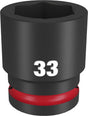 Milwaukee SHOCKWAVE Impact Duty Series 49-66-6371 Shallow Impact Socket, 33 mm Socket, 3/4 in Drive, Square Drive