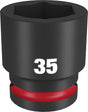 Milwaukee SHOCKWAVE Impact Duty Series 49-66-6373 Shallow Impact Socket, 35 mm Socket, 3/4 in Drive, Square Drive