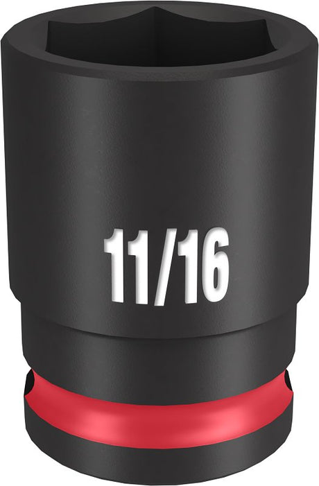 Milwaukee SHOCKWAVE Impact Duty Series 49-66-6109 Shallow Impact Socket, 11/16 in Socket, 3/8 in Drive, Square Drive