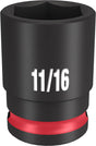 Milwaukee SHOCKWAVE Impact Duty Series 49-66-6109 Shallow Impact Socket, 11/16 in Socket, 3/8 in Drive, Square Drive