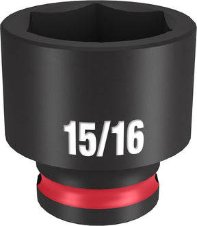 Milwaukee SHOCKWAVE Impact Duty Series 49-66-6113 Shallow Impact Socket, 15/16 in Socket, 3/8 in Drive, Square Drive