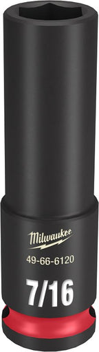 Milwaukee SHOCKWAVE Impact Duty Series 49-66-6120 Deep Impact Socket, 7/16 in Socket, 3/8 in Drive, Square Drive