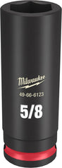 Milwaukee SHOCKWAVE Impact Duty Series 49-66-6123 Deep Impact Socket, 5/8 in Socket, 3/8 in Drive, Square Drive