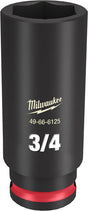 Milwaukee SHOCKWAVE Impact Duty Series 49-66-6125 Deep Impact Socket, 3/4 in Socket, 3/8 in Drive, Square Drive