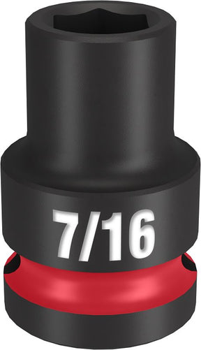 Milwaukee SHOCKWAVE Impact Duty Series 49-66-6201 Shallow Impact Socket, 7/16 in Socket, 1/2 in Drive, Square Drive