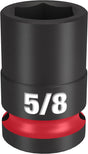 Milwaukee SHOCKWAVE Impact Duty Series 49-66-6204 Shallow Impact Socket, 5/8 in Socket, 1/2 in Drive, Square Drive