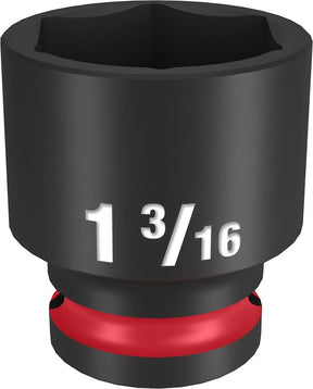 Milwaukee SHOCKWAVE Impact Duty Series 49-66-6213 Shallow Impact Socket, 1-3/16 in Socket, 1/2 in Drive, Square Drive