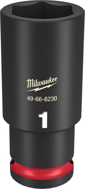 Milwaukee SHOCKWAVE Impact Duty Series 49-66-6230 Deep Impact Socket, 1 in Socket, 1/2 in Drive, Square Drive, 6-Point