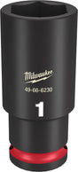 Milwaukee SHOCKWAVE Impact Duty Series 49-66-6230 Deep Impact Socket, 1 in Socket, 1/2 in Drive, Square Drive, 6-Point