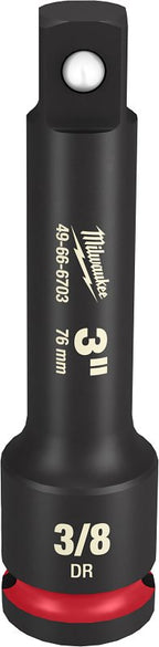 Milwaukee SHOCKWAVE Impact Duty Series 49-66-6703 Socket Extension, 3/8 in Drive, 3 in L