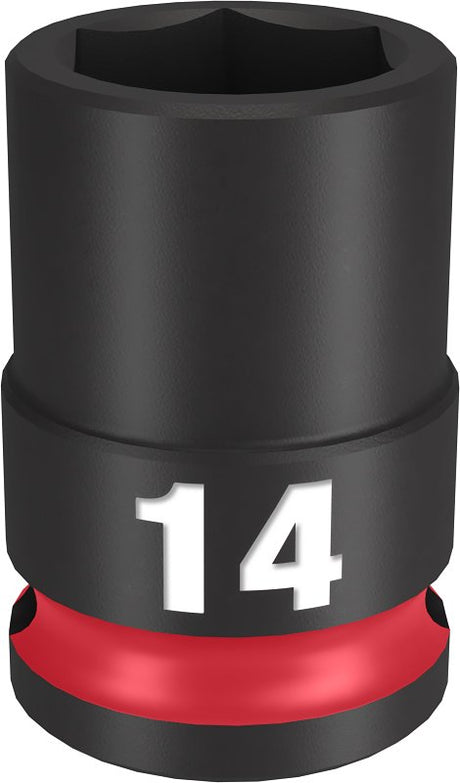 Milwaukee SHOCKWAVE Impact Duty Series 49-66-6138 Shallow Impact Socket, 14 mm Socket, 3/8 in Drive, Square Drive