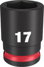 Milwaukee SHOCKWAVE Impact Duty Series 49-66-6141 Shallow Impact Socket, 17 mm Socket, 3/8 in Drive, Square Drive