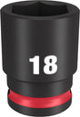 Milwaukee SHOCKWAVE Impact Duty Series 49-66-6142 Shallow Impact Socket, 18 mm Socket, 3/8 in Drive, Square Drive
