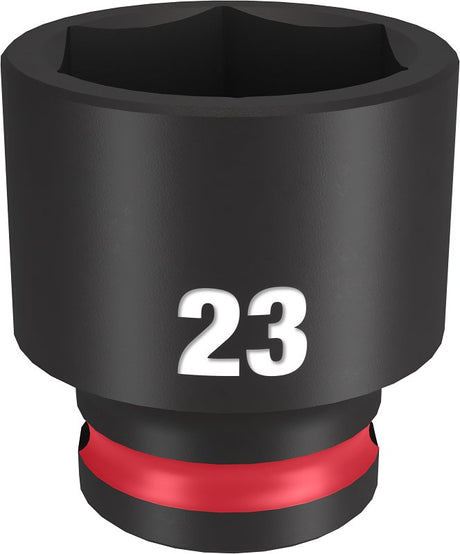 Milwaukee SHOCKWAVE Impact Duty Series 49-66-6146 Shallow Impact Socket, 23 mm Socket, 3/8 in Drive, Square Drive