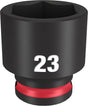 Milwaukee SHOCKWAVE Impact Duty Series 49-66-6146 Shallow Impact Socket, 23 mm Socket, 3/8 in Drive, Square Drive