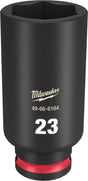 Milwaukee SHOCKWAVE Impact Duty Series 49-66-6164 Deep Impact Socket, 23 mm Socket, 3/8 in Drive, Square Drive, 6-Point